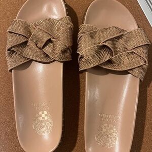 Vince Camuto Braided, embellished Rhinestones, Slide